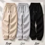 Pack 3 Pantalons Jogging - Beige / Gris / Noir