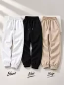 Pack 3 Pantalons Jogging - Blanc / Noir / Beige, XL